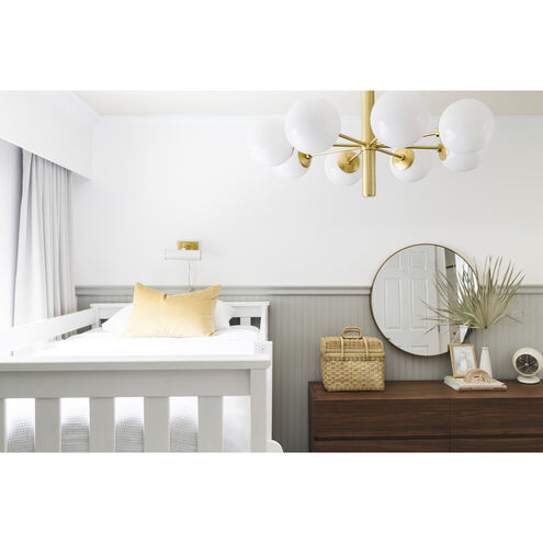 Holly 25 watt 8 inch Aged Brass and White Picture Light Wall Light in White Steel