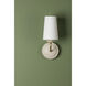 Rhea 1 Light Aged Brass/Ceramic Antique Ivory Wall Sconce Wall Light