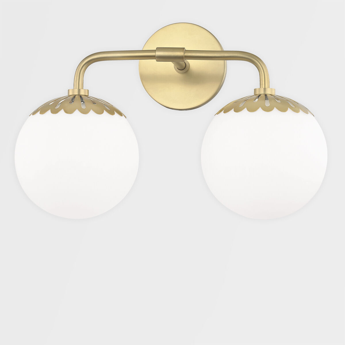 Paige 2 Light 15 inch Aged Brass Bath Vanity Wall Light
