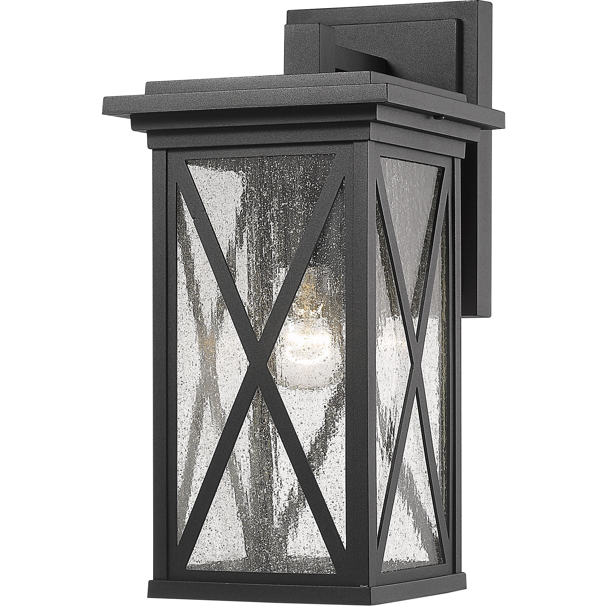 Brookside 1 Light 15.25 inch Black Outdoor Wall Light