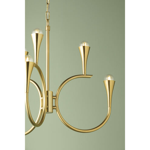 Aviana 6 Light 27 inch Aged Brass Chandelier Ceiling Light