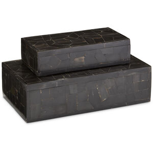 Black Bone 10.75 inch Black Boxes, Set of 2