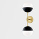 Renee 2 Light Aged Brass / Black Wall Sconce Wall Light 