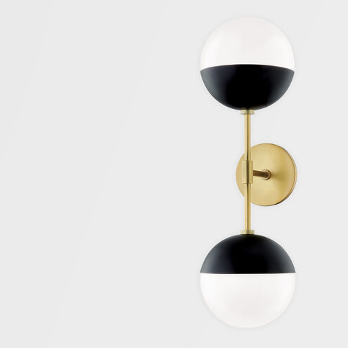 Renee 2 Light Aged Brass / Black Wall Sconce Wall Light