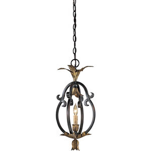 Montparnasse 1 Light 9 inch French Coal with Gold Leaf Mini Pendant Ceiling Light
