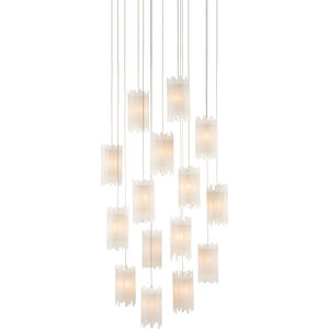 Escenia 15 Light 23 inch Natural/Painted Silver Multi-Drop Pendant Ceiling Light