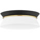 Cath 2 Light 13 inch Aged Brass/Black Flush Mount Ceiling Light