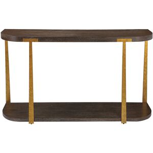 Palisade 54 inch Coffee and Antique Gold Console Table