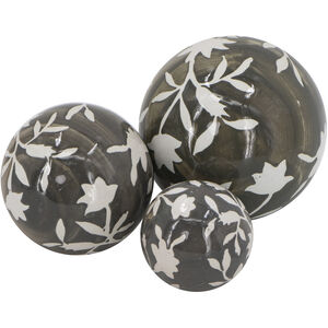 Floral Brown/White Decorative Ball