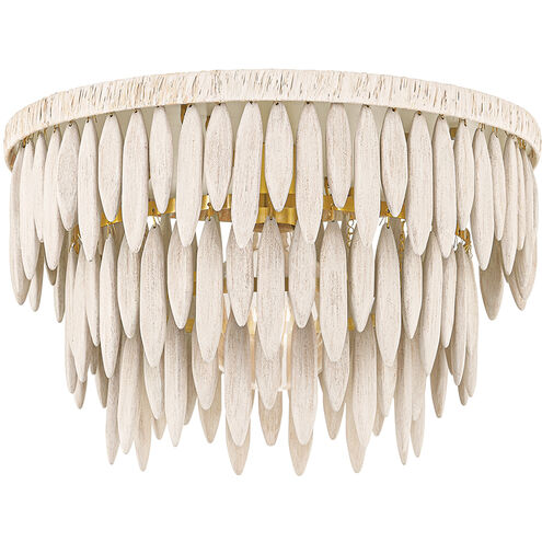 Tiffany 1 Light 18.25 inch Aged Brass Semi Flush Ceiling Light