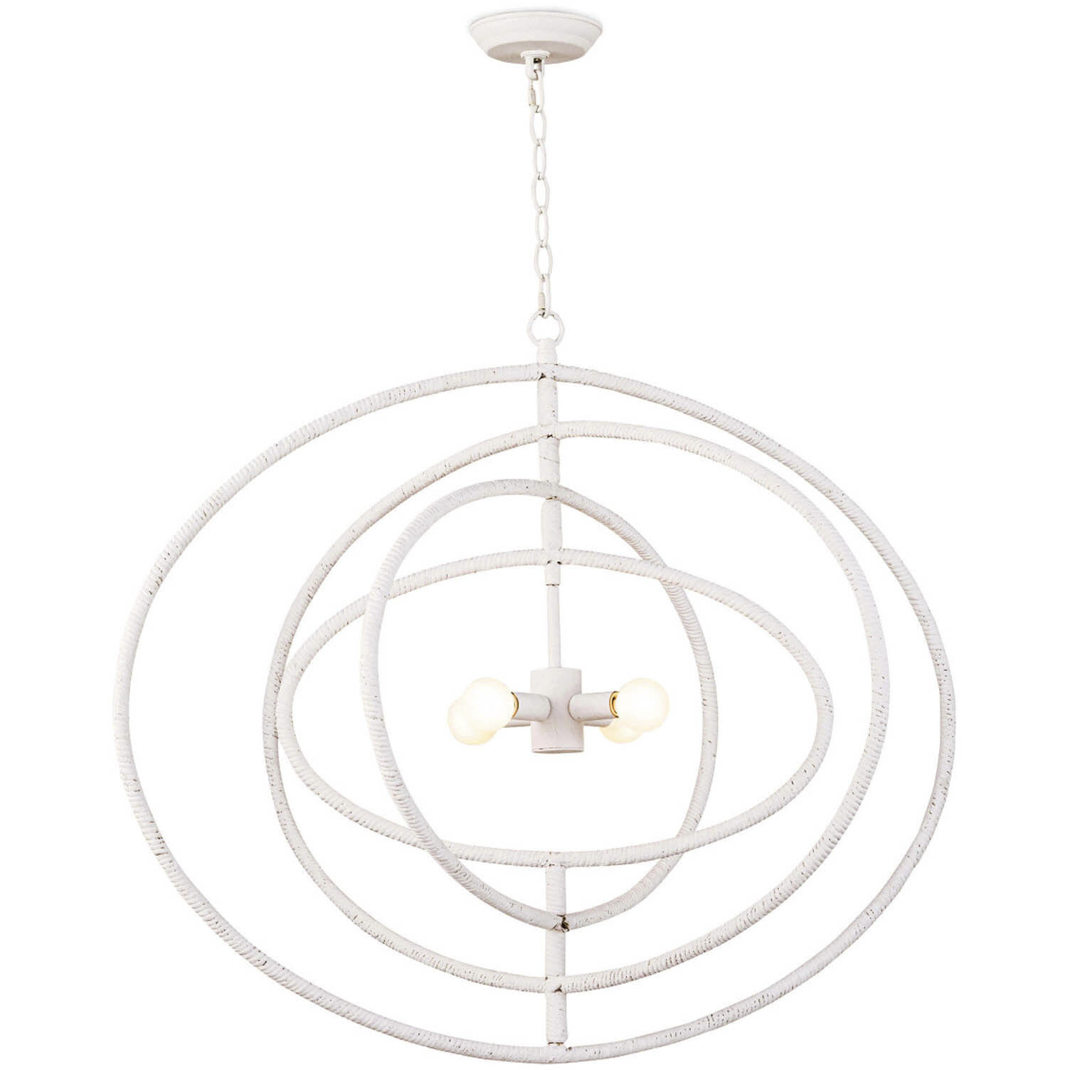 Sail 4 Light 35 inch White Chandelier Ceiling Light
