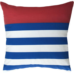 Dann Foley 24 inch Red and White and Navy Blue Decorative Pillow
