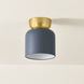 Batya 1 Light 6.25 inch Aged Brass/Slate Blue Flush Mount Ceiling Light