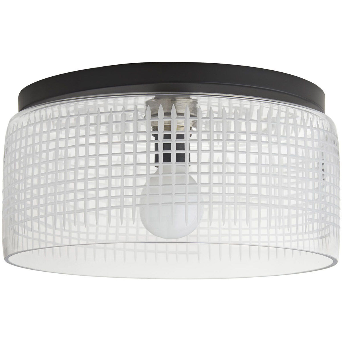 Cut 1 Light 15.5 inch Blackened Steel Flush Mount Ceiling Light, Large