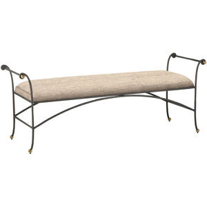 Mabel Antique Black/Polished Brass Bench