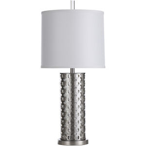 Signature 33 inch 100 watt Brushed Steel Table Lamp Portable Light