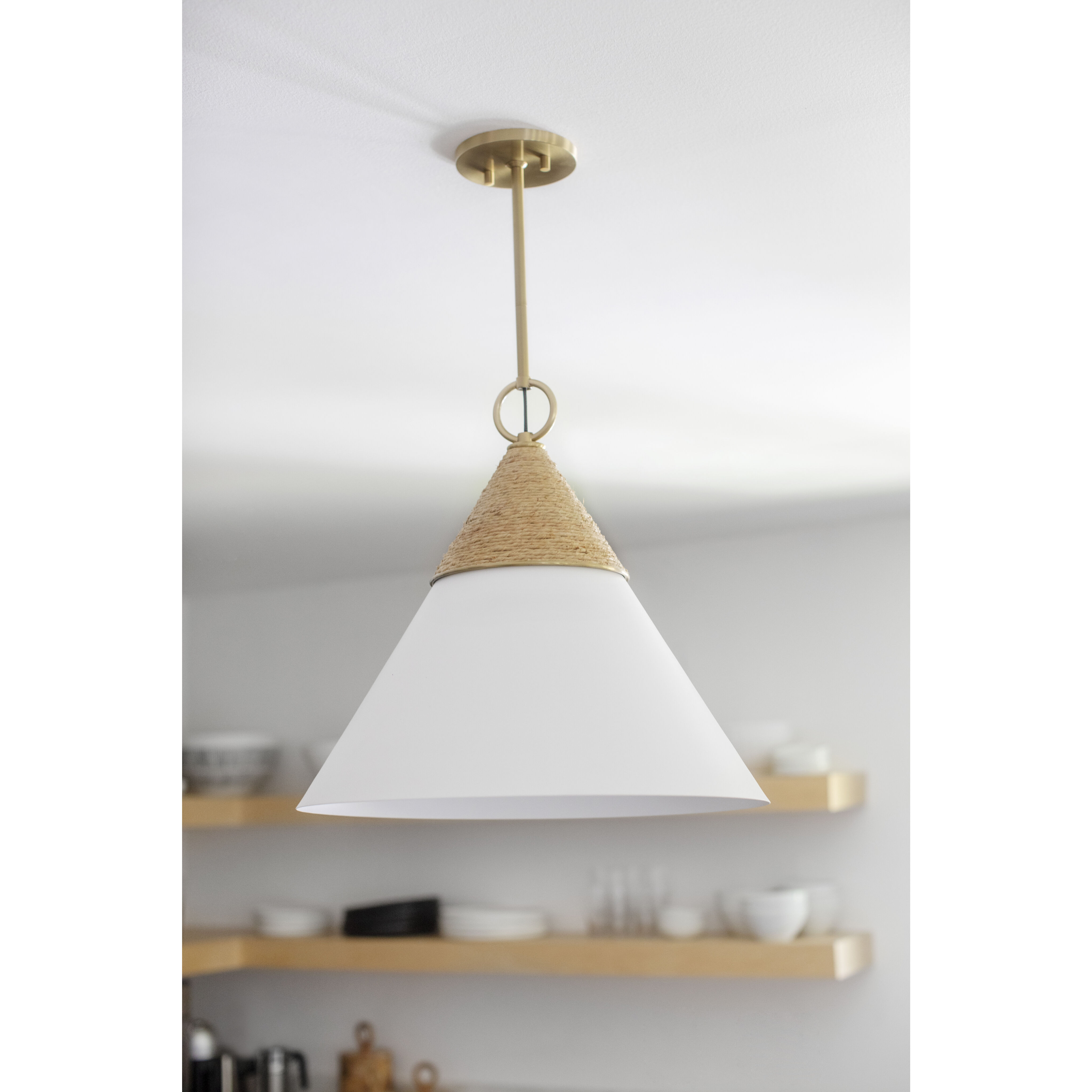 Mica 1 Light 18 inch Aged Brass Pendant Ceiling Light