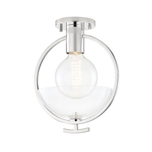 Ringo 1 Light 9 inch Polished Nickel Semi Flush Ceiling Light
