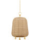Elena 1 Light 16.75 inch Aged Brass Pendant Ceiling Light