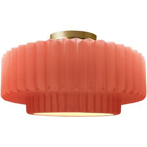 Radiance LED 16.5 inch Gloss Blush and Brushed Brass Semi Flush Ceiling Light