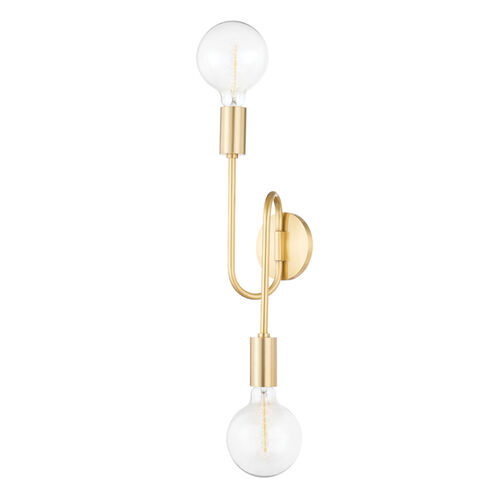 Zani 2 Light Aged Brass Wall Sconce Wall Light