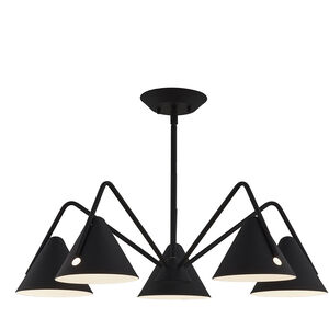 EVOLV LED 28 inch Matte Black - Textured Chandelier Ceiling Light
