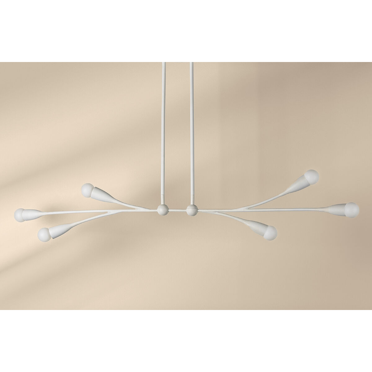 Elsa 6 Light 50 inch Textured White Linear Ceiling Light