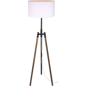 Sull 57 inch 150.00 watt Black and Wood Floor Lamp Portable Light