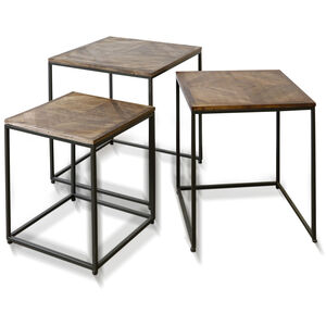 Logan 21 X 18 inch Natural Dark Wood Nested Side Tables