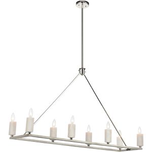 White Stone Linear Chandelier Ceiling Light