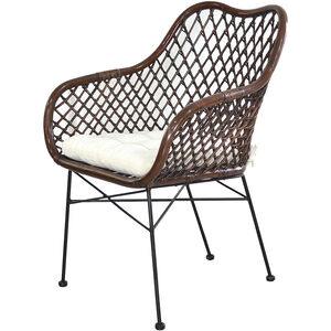 Palapa Black and Natural and White Armchair, With Cushion