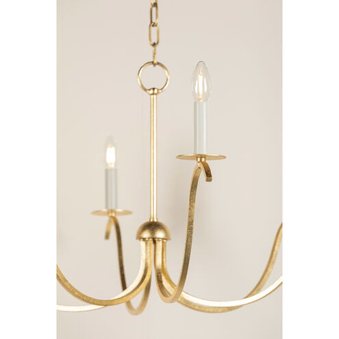 Jaclin 6 Light 34.5 inch Gold Leaf Chandelier Ceiling Light
