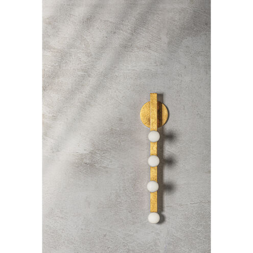 Sutter 4 Light 4.75 inch Vintage Gold Leaf Wall Sconce Wall Light