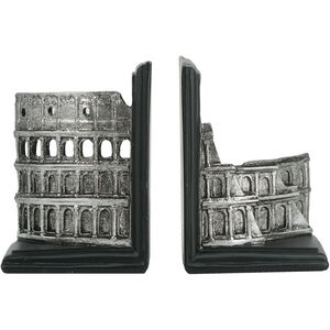 Colosseum 4.5 X 3.5 inch Black and Silver Bookends