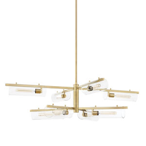 Ariel 8 Light 53 inch Aged Brass Chandelier Ceiling Light