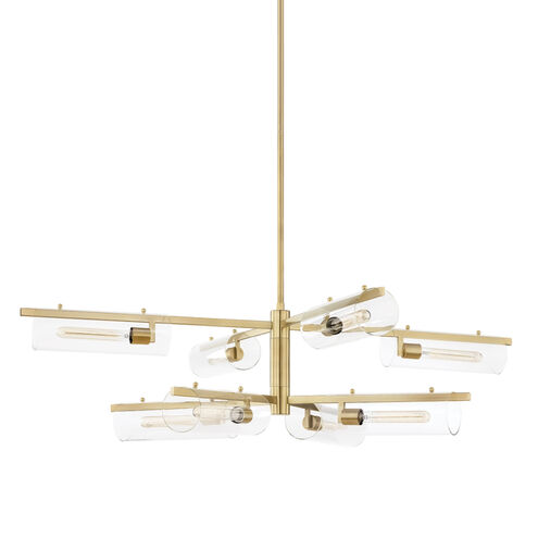 Ariel 8 Light 53 inch Aged Brass Chandelier Ceiling Light