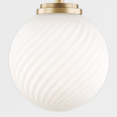 Ellis LED 7 inch Aged Brass and Black Flush Mount Ceiling Light