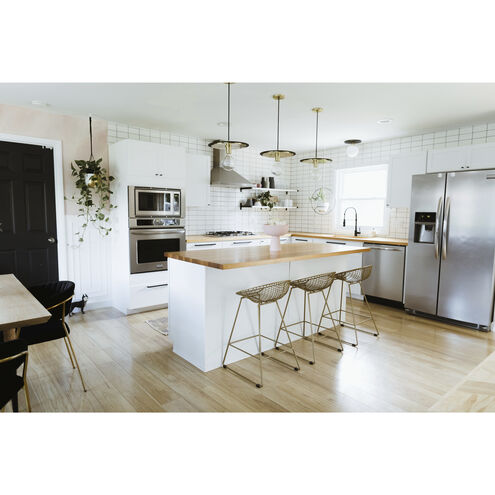 Ellis LED 10 inch Aged Brass and Black Flush Mount Ceiling Light