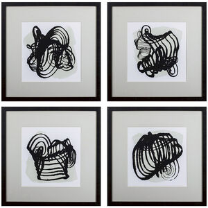 Abstract Black and White and Neutral Framed Art