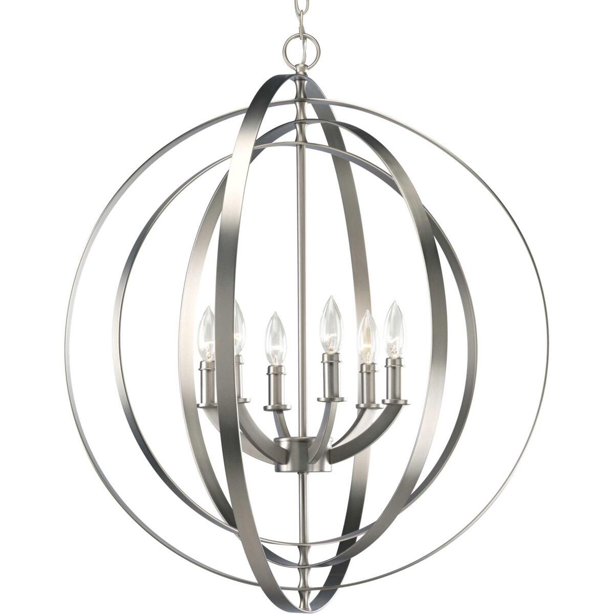 Buster 6 Light 28 inch Burnished Silver Foyer Pendant Ceiling Light