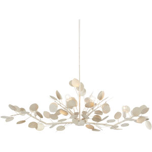 Lunaria 6 Light 51 inch Contemporary Silver Leaf Chandelier Ceiling Light