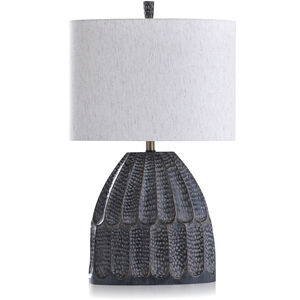 Malta Black 30 inch 100.00 watt Distressed Sage Base With Cream Colored Shade Table Lamp Portable Light