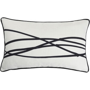 Amy 20 X 5 inch White and Black Pillow