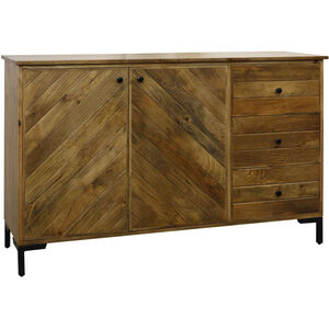 Plankwood 59 X 16 inch Distressed and Light Brown and Black Sideboard