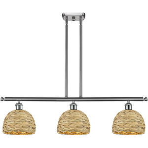 Woven Rattan 3 Light 36.00 inch Island Light