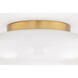 Hazel 2 Light 11 inch Aged Brass Flush Mount Ceiling Light