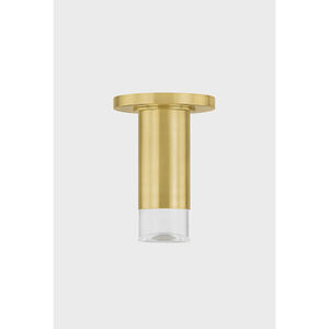 Claudie 1 Light 4.75 inch Aged Brass Flush Mount Ceiling Light