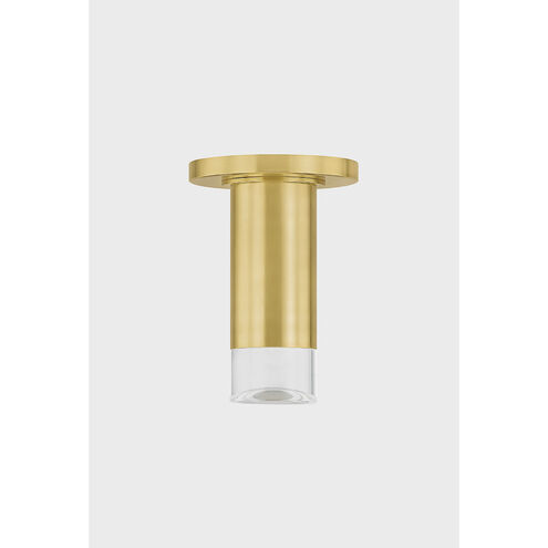 Claudie 1 Light 4.75 inch Aged Brass Flush Mount Ceiling Light