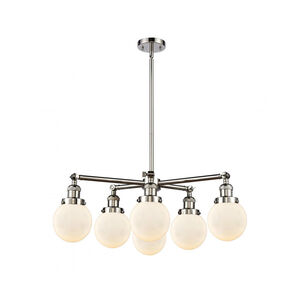 Franklin Restoration Chatham 6 Light 30 inch Polished Nickel Chandelier Ceiling Light in Incandescent, Mercury Glass, Franklin Restoration