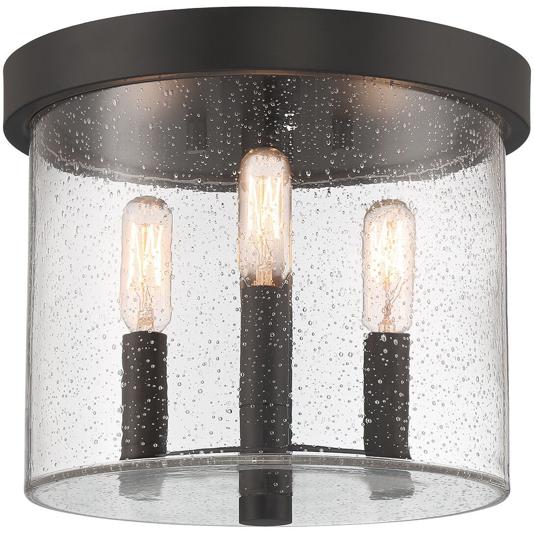 Otto 3 Light 1 inch Matte Black Flush Mount Ceiling Light